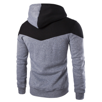 Gracefulvara Men's Hooded Sweatshirt Hoodie Casual Hoody Jacket Outwear Sweater Coat - Light Grey - intl  