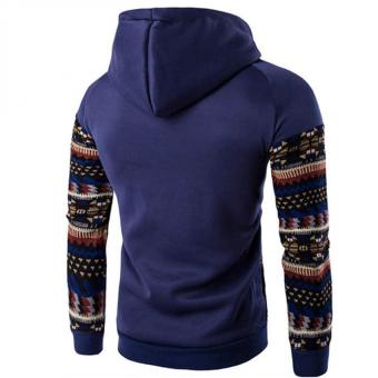 Gracefulvara New Men's Winter Slim Folk-custom Hoodie Warm Hooded Sweatshirt Coat Jacket Outwear Sweater - Cowboy Blue  