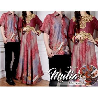 Grosir Dress_Couple Batik Mutia Maron  