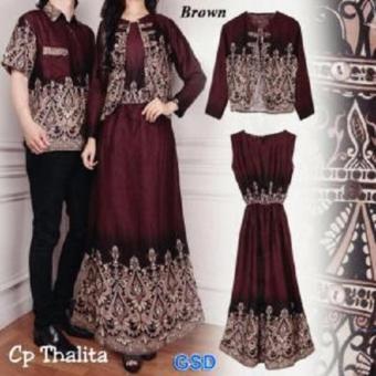GSD-Couple Batik Gamis Thalita Brown  