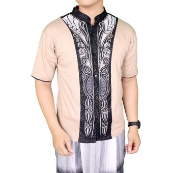 Gudang Fashion - Baju Kemeja Muslimin Pria Lengan Pendek - Cream  