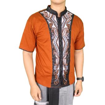 Gudang Fashion - Baju Muslimin Pria Terbaru Lengan Pendek - Coklat  