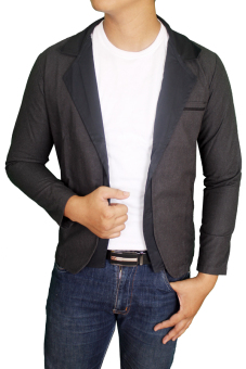 Gudang Fashion - Blazer Desain Pria Gaul - Abu-abu  