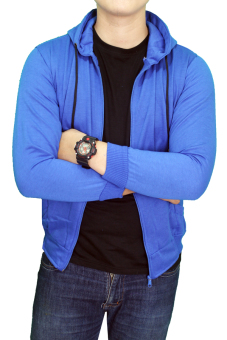 Gudang Fashion - Jaket Fleece Distro - Biru Tua  