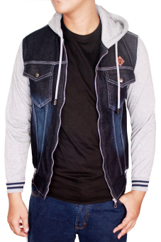 Gudang Fashion - Jaket Jeans Pria - Biru Tua  