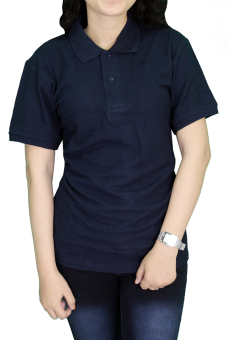 Gudang Fashion - Kaos Polos Kerah Biru Navy - Biru Navy  