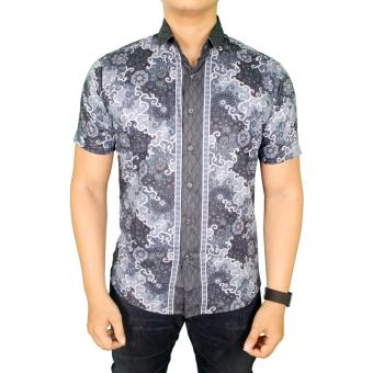 Gudang Fashion - Kemeja Batik Cowok - Abu  