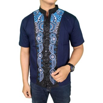 Gudang Fashion - Kemeja Pendek Muslimin Pria - Biru  