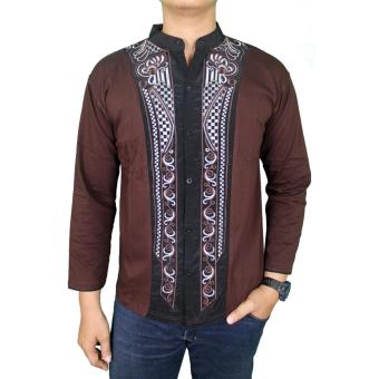 Gudang Fashion - Koko Lengan Panjang Keren - Coklat Tua  