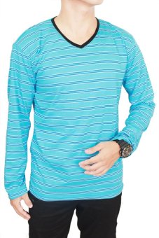 Gudang Fashion - T Shirt Long Sleeve For Male - Biru  