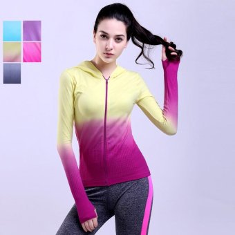 Gym Fitness Clothing Sport Sweatshirts For Female Women Hoody Yoga Autumn Coat Hoodies Workout Running Tees Jacket Tops - intl  