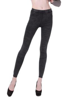 Hang-Qiao New Fashion Slim Thin High Elastic Leggings Pencil Pants Black  