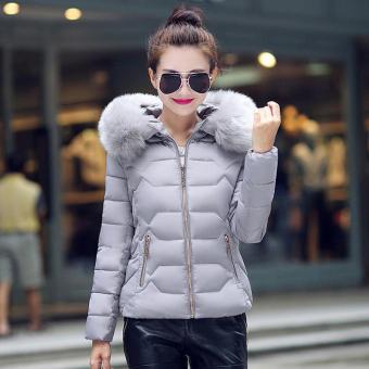Hang-Qiao Short Down Jacket Women Warm Thick Heavy Coats (Grey) - intl  