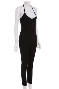 Hang-Qiao Sleeveless Jumpsuits (Black)  
