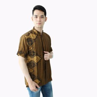 Hansen & Lisa Baju Koko Lengan Pendek Motif Bordir Royal Flush - Coklat  