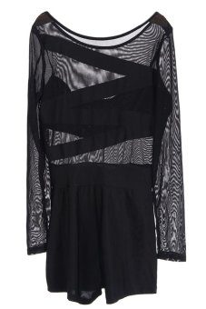 Hanyu Stitching Jumpsuit Dress Black  