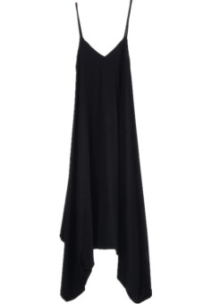 Hanyu V-Neck Sleeveless Playsuit/Jumpsuit Black  