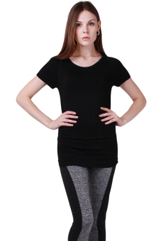 Hanyu Women Outdoor Sports T-Shirt Yoga Shirt Black  