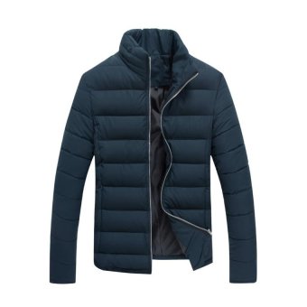 HAOFEI Mens Casual Winter Warm Jacket (Navy blue)      