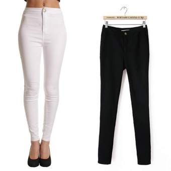 Happycat Korea Fashion Ladies High Waisted Slim Stretch Pencil Pants Casual Slim Skinny Trouser (Black) (M) - intl  