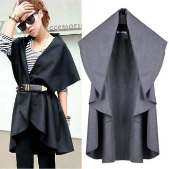 Happycat New Hot Sale Women's Wool Coat Ladies' Noble Elegant Cape/Shawl Poncho Wrap Scarves Coat (Swallow gird) (Regular) - intl  