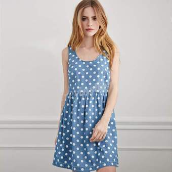 Happycat New Stylish Lady Women's ONeck Sleeveless Polka Dot Loose Cute Dress irsh (Natural Color) (XL) - intl  