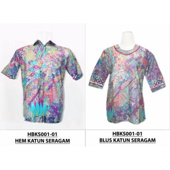 Hem dan Blus Batik Couple HBKS001-01CM  
