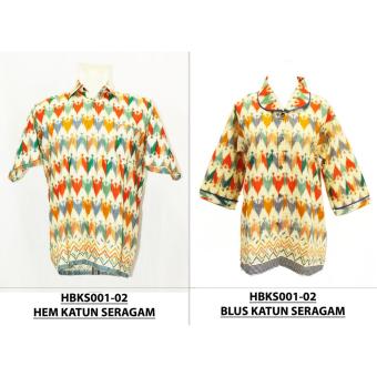 Hem dan Blus Batik Couple HBKS001-02CL  
