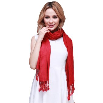 HengSong 2016 New Muslim Pure Color 180*70cm Scarf Wine Red  