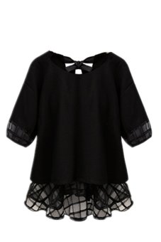 HengSong Women Chiffon Short-sleeve Top Shirt Black - intl  