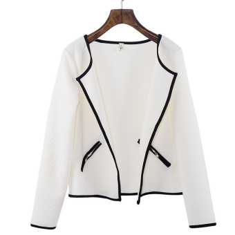 HengSong Women Ladies Causal Vintage Slim Plain Jacket White  
