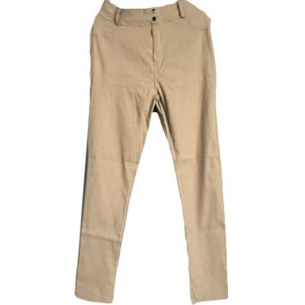 Hequ Fashion Autumn Leggings Solid Color Full Length Tight Pants Khaki - intl  
