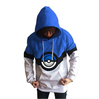 Hequ Fashion Men Pokemon Ball Design Sweatershirt Casual Long Sleeve Hoodies Blue - intl  