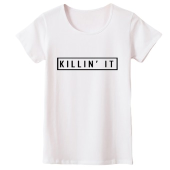Hequ "KILLIN' IT" Letter Short Sleeve T-shirt (White)  