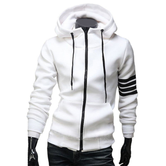 Hequ NEW Fashion Men Hoodies Brand Leisure Suit High Quality Men Sweatshirt Casual Zipper Hooded Jackets White - intl  