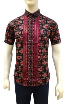 Herman Batik Kemeja Batik Slimfit A7870 Pria Kombinasi Muslim Koko Jeans  