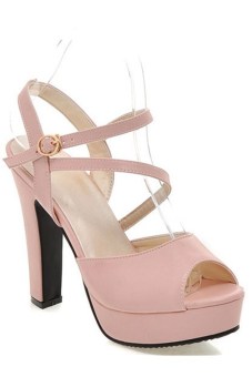 High Heeled Open Toe Sandals (Pink) - INTL  