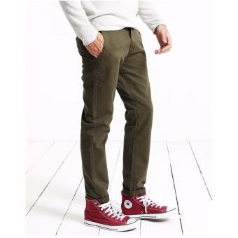 High Quality Brand Autumn Winter New Fashion 2016 Slim Straight Men Casual Pants Man Pocket Trousers Plus Size (Army Green) - intl  