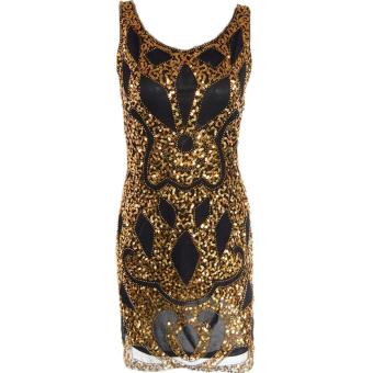 High Quality Fashion Retro Sequins Short Evening Dresses Sleeveless Cocktail Party Dress - intl  