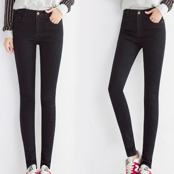 High stretch tight jean trousers(black) - intl  