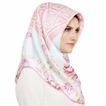 Hijabstore - Angel Lelga Original Scarf AL 114 - Soft Pink Motif Flower  