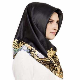 Hijabstore - Angel Lelga Original Scarf AL 128 - Black Motif Flower  
