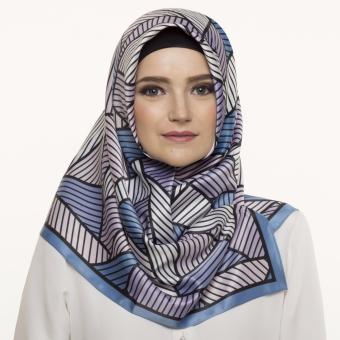 Hijabstore - Angel Lelga Original Scarf AL 228 - Black Blue Purple Stripe  