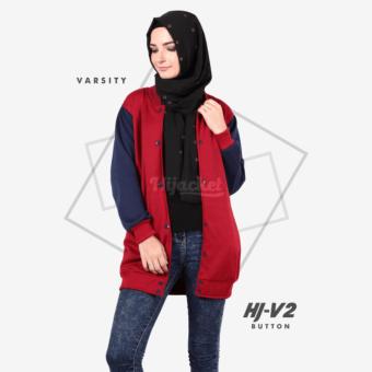 Hijacket Varsity - Jaket Wanita best seller premium - Merah Biru  