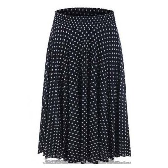 Hot Promotions 2015 New Spring Fashion Women Floral long skirt High Quality Womens Dot Printed Casual Maxi Skirt Female Syle 2  