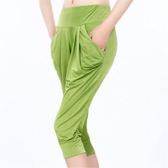Hotyv Fashion Women Loose Casual Harem Capri Pants HPT018 Green  
