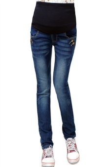 Hotyv Perut Hamil Celana Jeans Modis Dukungan Untuk Hamil HMPT004 Biru  