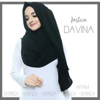 HQo Hijab Kerudung Pashmina Instan Davina By Narinda - Hitam  