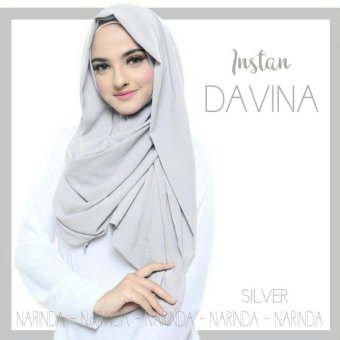 HQo Hijab Kerudung Pashmina Instan Davina By Narinda - Silver  