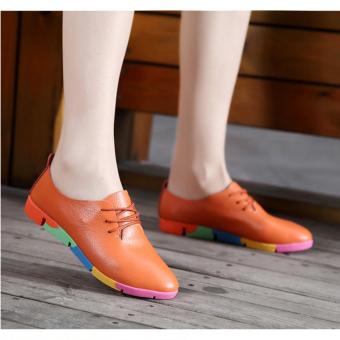 QQ Flat bottomed single shoe ladies casual shoes orange - intl